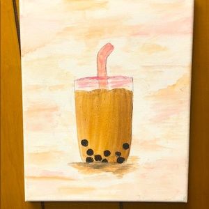 iced boba tea painting